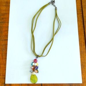 Leather and Stones Necklace